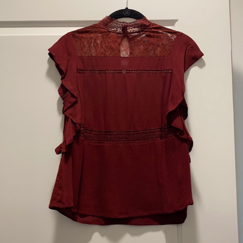 Maroon High Neck Blouse